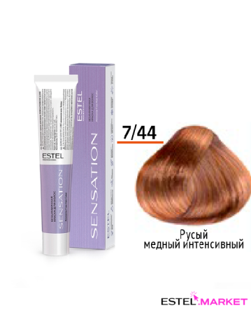 Estel DeLuxe Sensation 7/44 Русый медный интенсивный, 60 мл фото