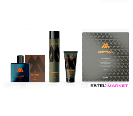 Набор ESTEL ALPHA GENWOOD "Наш. Надёжный" (Шампунь + крем д/рук + одеколон ALPHA GENWOOD) фото