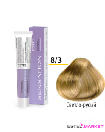 Estel DeLuxe Sensation 8/3 Светло-русый золотистый, 60 мл фото