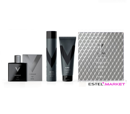 Набор ESTEL ALPHA "Наш. Решительный" (Гель д/душа + шампунь + одеколон ALPHA ХРОМ) фото