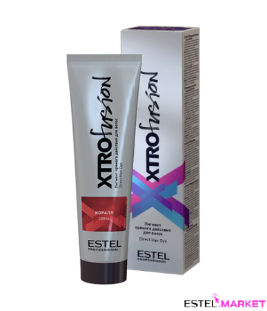 Пигмент прямого действия для волос XTRO Fusion, тон коралл, 100 мл фото