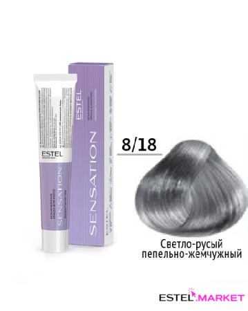 Estel DeLuxe Sensation 8/18 Светло-русый пепельно-жемчужный, 60 мл фото