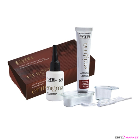 Estel Enigma Краска для бровей и ресниц, тон коричневый медный фото