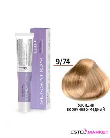 Estel DeLuxe Sensation 9/74 Блондин коричнево-медный, 60 мл фото