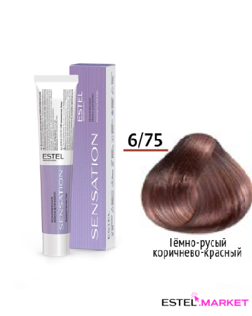 Estel DeLuxe Sensation 6/75 Тёмно-русый коричнево-красный, 60 мл фото