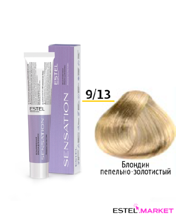 Estel DeLuxe Sensation 9/13 Блондин пепельно-золотистый, 60 мл фото