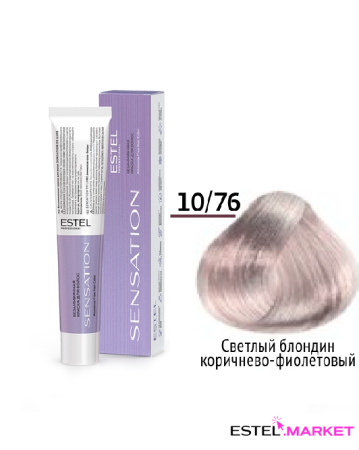 Estel DeLuxe Sensation 10/76 Cветлый блондин коричнево-фиолетовый, 60 мл фото